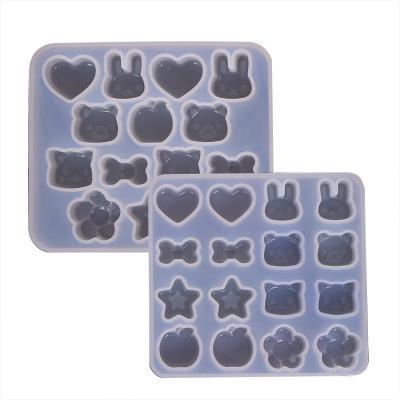 China Viable Cute Rabbit Apple Silicone Mold DIY Animal Crystal Pendant Ornaments for sale