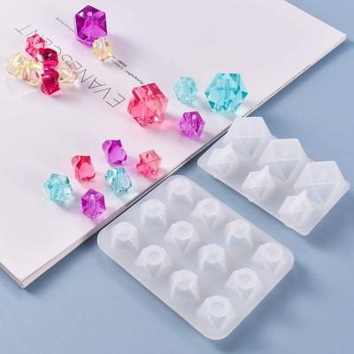 China China 3D Diamond Gemstone Silicone Mold Crystal Gemstone and Oval Bead Epoxy Casting Mold for Bracelet Pendant Jewelry for sale