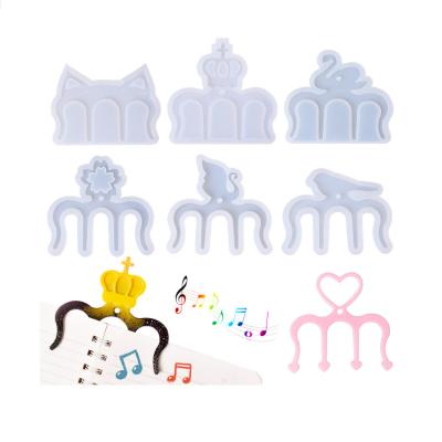 China Worldwide 7 Designs Homemade Silicone Mold Love Crown Spectrum Clip, Hand Count Resin Mold for sale