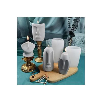 China Europe three-dimensional abstract candle mold handmade silicone mold face candle table decoration for sale