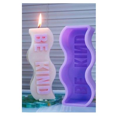 China World handmade diy scented candle handwork silicone mold printing candle mold wave shape for sale