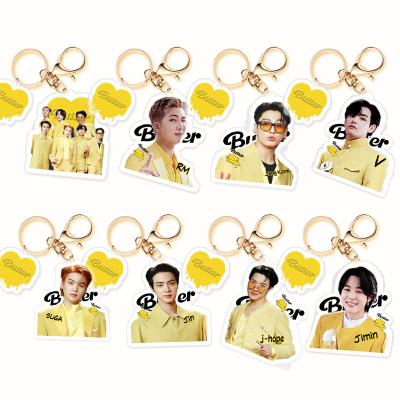 China Fan Collection Wholesale KPOP Idol Merchandise Bangtan Boys AMAs Butter Plastic Acrylic Key Chain for sale