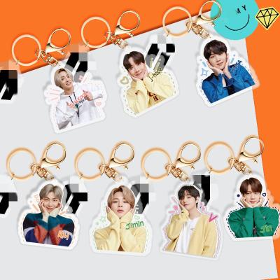 China Fan Collection Wholesale KPOP Idol Merchandise Bangtan Boys Japan Fanclub Acrylic Plastic Key Chain for sale