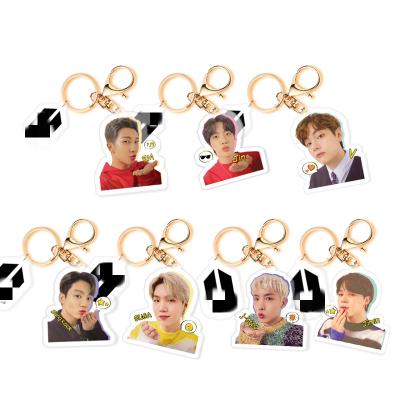 China Fan Collection Wholesale KPOP Idol Merchandise Bangtan Boys Japan Fanclub Acrylic Plastic Key Chain for sale