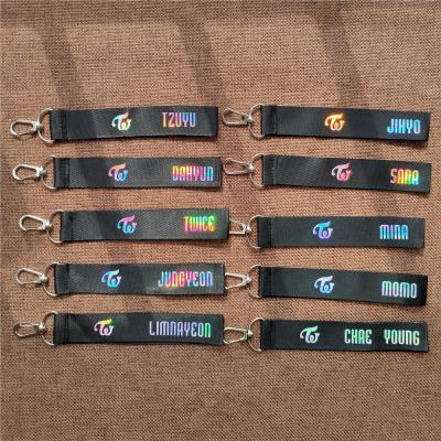 China Fan Collection TWICE Wholesale KPOP Idol Merchandise Colorful Laser Name Bar Phone Lanyard for sale