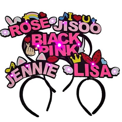 China Hot KPOP Idol Wholesale Goods Cute Colorful Blackpink KPOP Flash Led Headband for sale