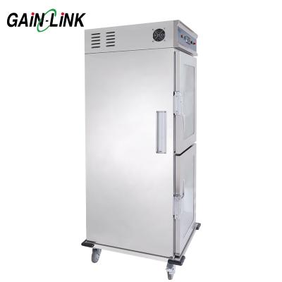 China Commercial Food Warmer Hospitality Supplies Stainless Steel Food Street Food Warmer Mobile Warmer Cart Cabinet for sale