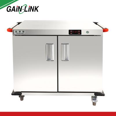 China Commercial Food Fwarmer Food Attendant and Heater Equipment Stainless Steel Food Cart Dinner Warmer Cart for Banquet for sale