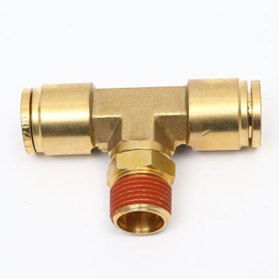 China Compression Connector Pipe Fittings Ball Valve Brass Tee Type Brass Clad Brass Fitting Joint for sale