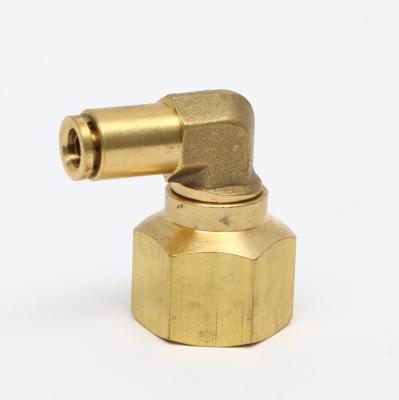 China Hot Selling Brass Air Brake Point Elbow Swivel NPT Female Fittings Dot Copper Quick Connector for sale