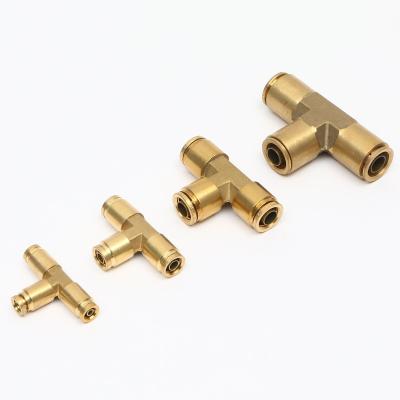 China Union Design Brass Fittings Special Point Tee Brass Gold Supplier 45 Degree Pipe Fitting Side Part Tee for sale