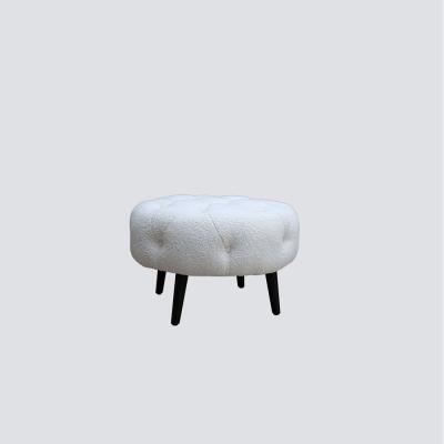 China Soft And Warm FURNITURE Popular Stool Fabric NS Soft Touch Stool Indoor Modern Quality Small Buckle Warm Feeling Chair for sale