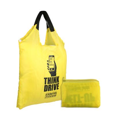 China Wholesale Portable Eco-friendly Polyester Foldable Eco-Friendly Shopping Bag With Customized Logo for sale