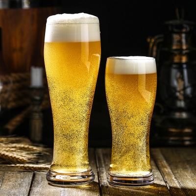 China Barber Shop Beer Mug Advertising Logo 500ml Anti-fall Glass Reinforced Glass Beer Mug Tempered for sale