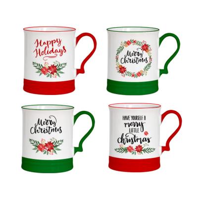 China Creative Barber Shop Christmas Water Cup Coffee Mug Gift Color Luster Ceramic Mug for sale