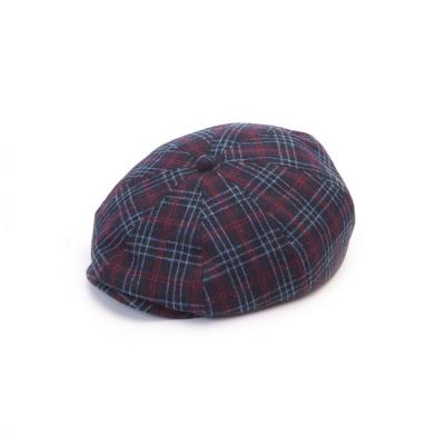 China Warm Checked Logo Newsboy Men Ivy Cap Wool Simple Vintage Custom Hats for sale