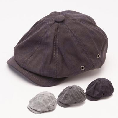 China Comfortable Custom Flat Ivy Hats Cap British Logo Newsboy Men Outdoor Checked Flat Hat for sale