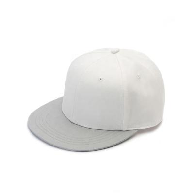 China COMMON Multi Color Cotton White 6-Panel Flat Peak Snapback Unisex Baseball Cap for sale