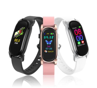 China Hot Selling Smart Watch T1 Body Temperature Monitor Fitness Smart Track Waterproof Sport IP68 Environmental Protection Band New for sale