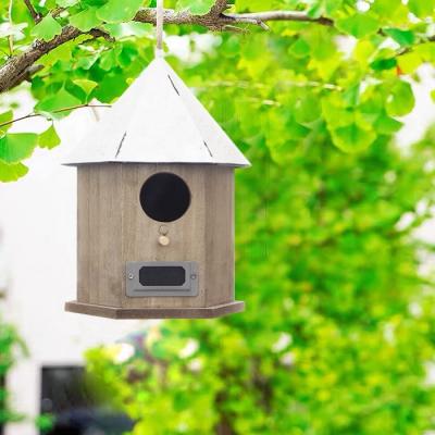 China Wholesale Bird Cage Handmade Handmade Custom Nesting Craft Window Hanging Bird Feeder Wooden Standing Design House Garden Outdoor for sale