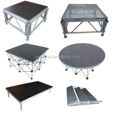 China Aluminum+plywood Portable Event Concert Outdoor Dance Lighting DJ Folding Aluminum Truss Movable Aluminum Foldable Stage Platform for sale