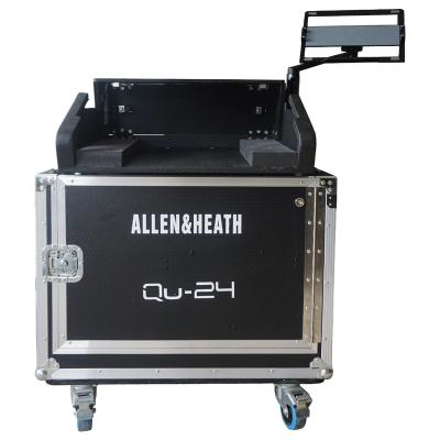 China Performance Flight Road Flip Case for Allen and Heath QU24 Digital Mixer with Kennel and Wheels for sale