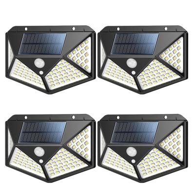 China Waterproof Polycarbonate High Lumen Radio Powered Outdoor Security Motion Sensor 2835 Smd 100 Solar Led Wall Light for sale