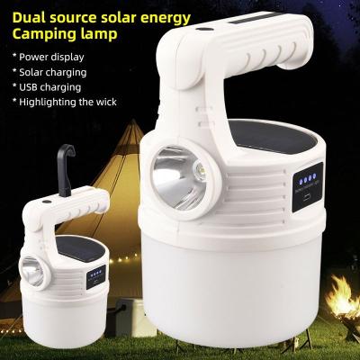 China Led Camping Lantern Flashlight Led Camping Light Usb Phone Charge Lighting Solar Rechargeable Lantern Outdoor Emergency Lights for sale