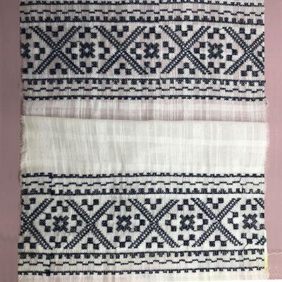 China New style eco-friendly fashional 100%cotton white crepe base black embroidery lase fabric for sale