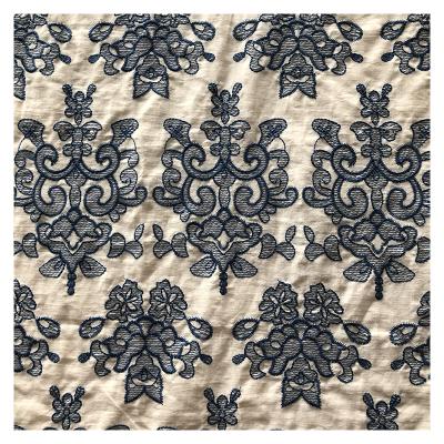 China 2022 Newest Fashion Voile Lace Fabric Austria Cotton High Quality Embroidery Yarn Decorated Embroidered Fashion 30cm x 40cm Free Sample for sale