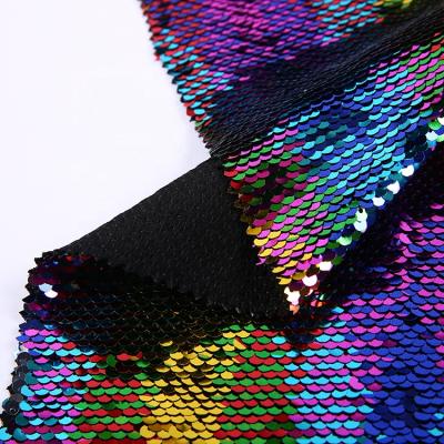 China Fashion Customized Mesh Glitter Color Changing Color Embroidery Fabric For Dress for sale