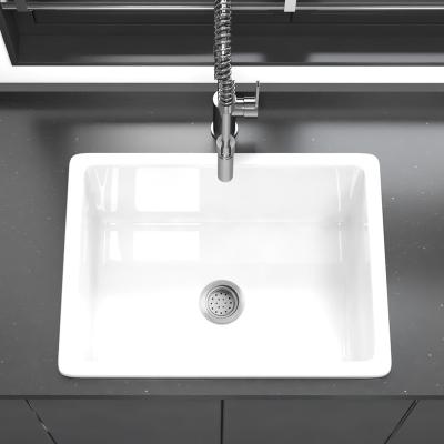 China No Wash Fine Modern Ceramic Sink Basin Kitchen Farmhouse Faucet Fireclay Bowl Porcelain Single Corner Kitchen Sink for sale