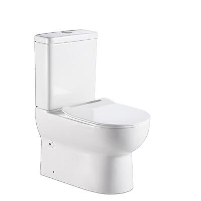 China Double-Flow Watermark BINLI Standard High Quality Bathroom Flush Wash Down Double 2 Piece WC Toilet With Soft Closing UF Seat for sale