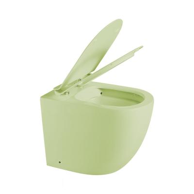 China Hidden Cistern Chaozhou Factory Matte Green Wc Color Toilet Chaozhou Sanitary Ware Bathroom Ceramic Toilet for sale