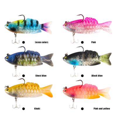 China Vivid Fish Action Lure Lead Bait Bionic 3d Swimming Multisection Tuna Fishing Lure Soft for sale