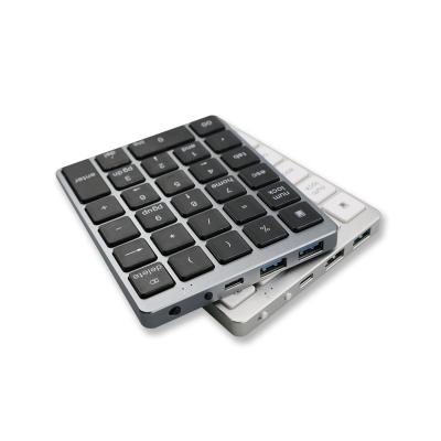 China New Anti-ghosting Factory Supplier 5x6 BT Merchant Aluminum Slim Numeric USB3.0 Keyboard For Financial Office for sale