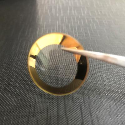 China Golden Silkprinting Double Domed Sapphire Crystal With AR Coating For Jewelry for sale