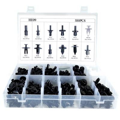 China 350PCS/set Automotive Plastic Fasteners Universal Auto Rivet Clips Fastener Plastic Rivets Clips Set Body Clips Assortment HE09 for sale