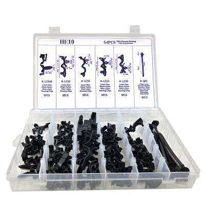 China 54PCS/set Automotive Plastic Fasteners Universal Auto Rivet Clips Fastener Plastic Rivets Clips Set Body Clips Assortment HE10 for sale