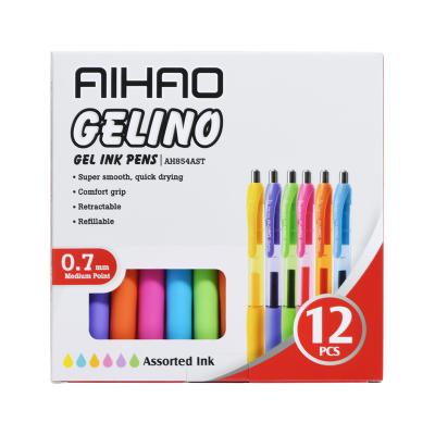 China Normal Hot Sale Assorted Student Office Customized Gel Ink Retractable Plastic Pen for sale