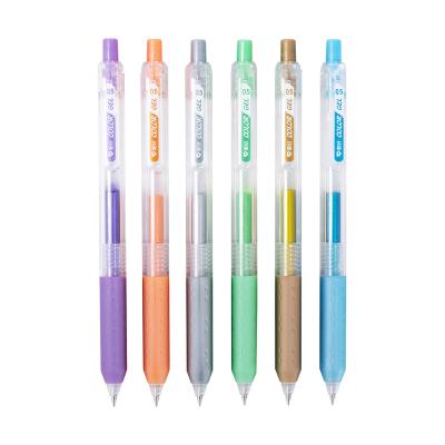 China Official Aihao Normal Metallic Plastic Color Ink Supply 0.5mm Retractable Gel Ink Pen Set Large for sale