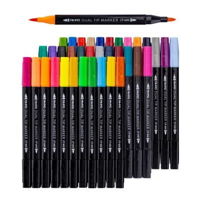 China Hat Off 12 24 Dual Colors Art Markers Dual Tip Of 36 Pack 36 Tip Brush Marker Pen And Fine Tips for sale