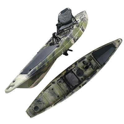 China 3.85m China Outdoor Touring Fishing Canoe With Single Pedal SOK Kayak With Pedals Foot Pedal System No Marine Fishing Kayak for sale