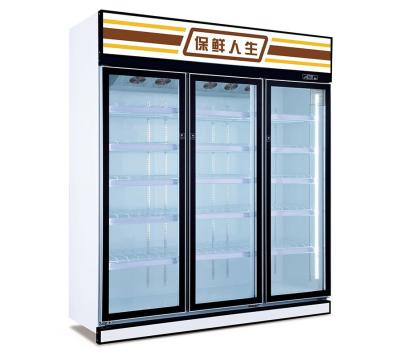 China Lintee Single-temperature Beverage Display Glass Cold Drinks Refrigerator C-Store Display Door Cooler Refrigerator for sale