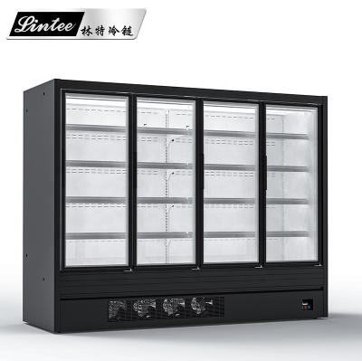 China Single-temperature Lintee Plug In Fan Cooler Glass Door Refrigerator Showcase Supermarket Freezer for sale