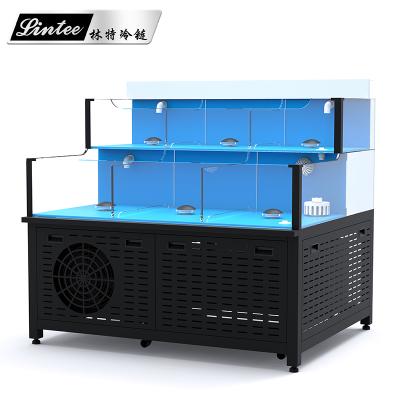 China Single-temperature Single-temperature supermarket restaurant fresh fish supply shop custom cheap display seafood tank live swimming pool for sale