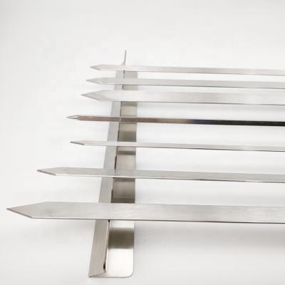 China Easily cleaned stainless steel skewers/flat rotating skewer/kebab BBQ skewers for sale