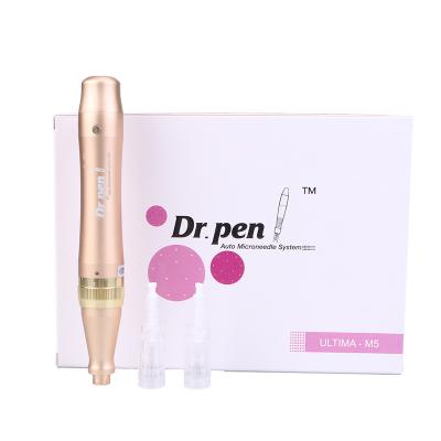 China M5 Pen Anti-puffiness Gold Dr. dermapen derma roller pen microneedle therapy anti aging skin rejuvenation for sale