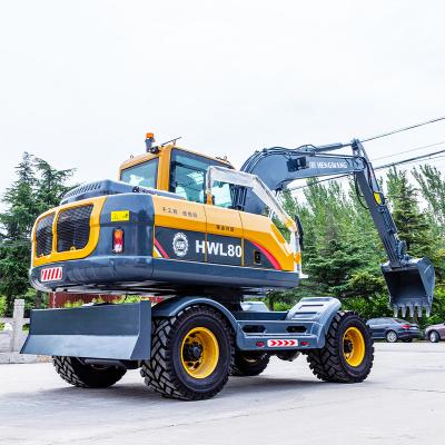 China Hydraulic 7 Ton Small Wheel Excavator Bagger Digger Mini Excavators China Farms Machine for sale