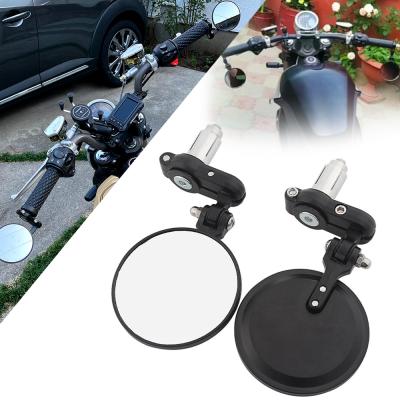 China Universal Aluminum Alloy 22mm Aluminum Black End Bar Slim Motorcycle Mirror Handle Rearview Side Mirrors Bike Electric Bike Accessories for sale